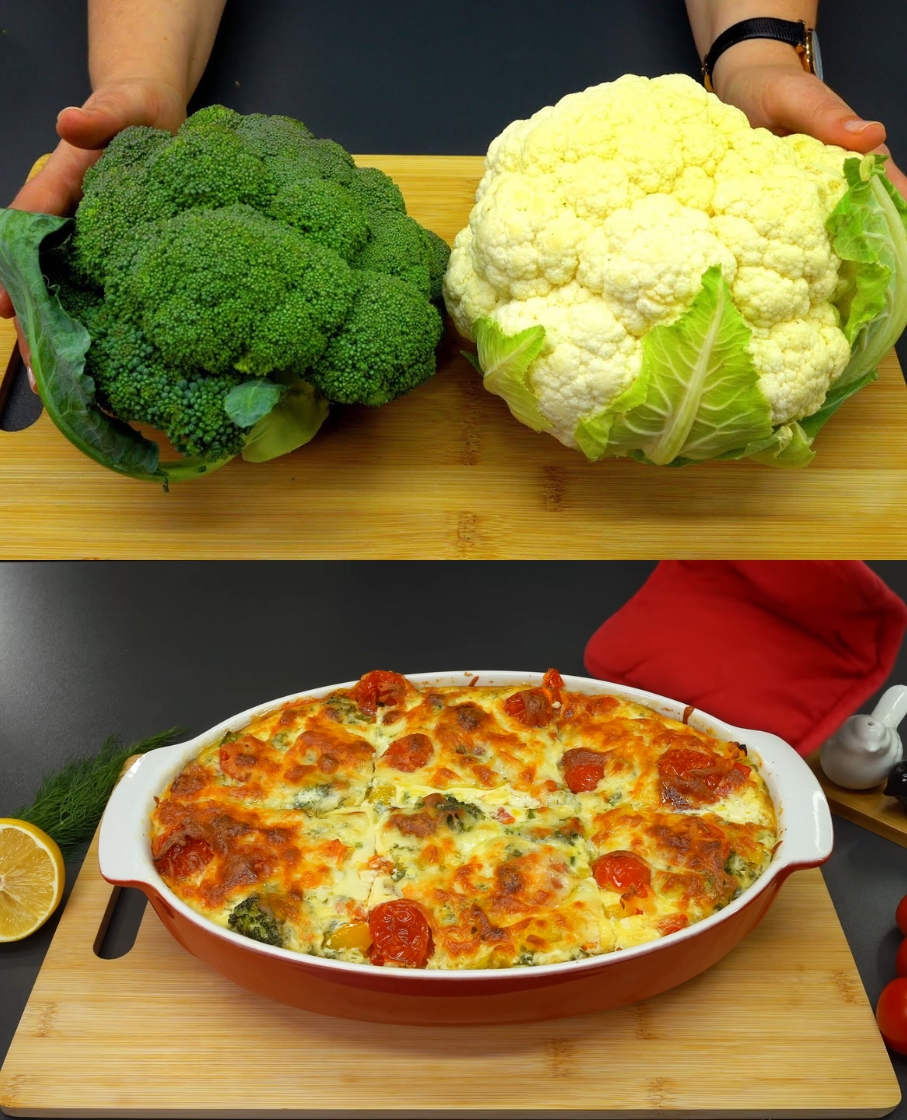 Broccoli and Cauliflower Bake