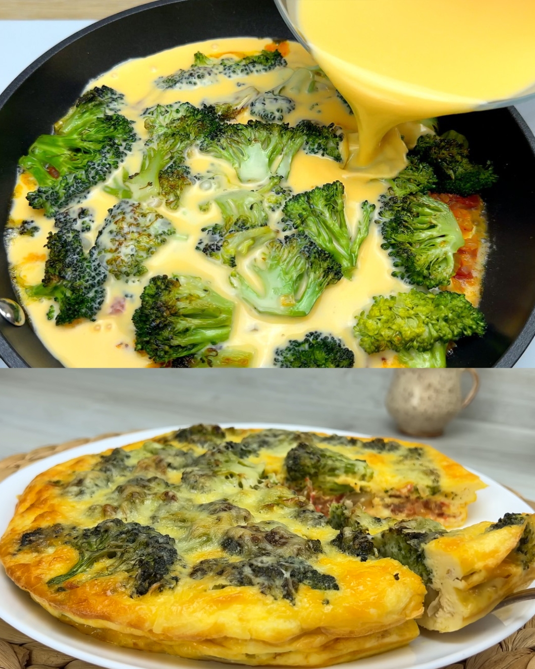 Broccoli and Egg Bake with Feta and Cheese