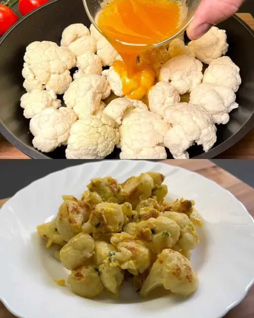 Savory Golden-Baked Cauliflower with Herbed Egg Crust