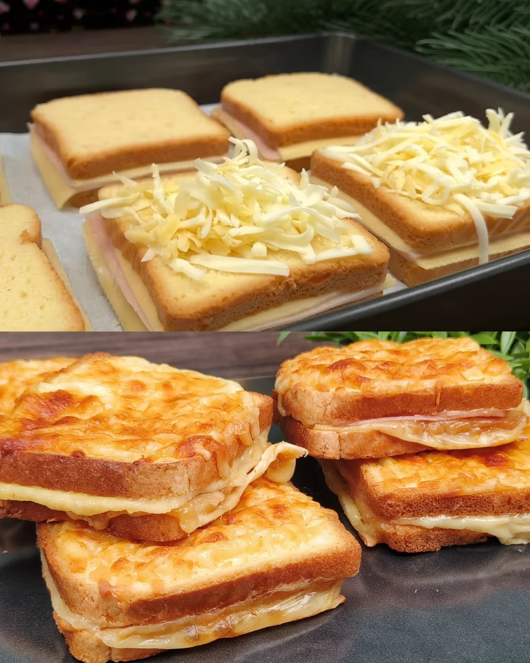 Cheesy Ham and Cheese Oven-Baked Sandwiches