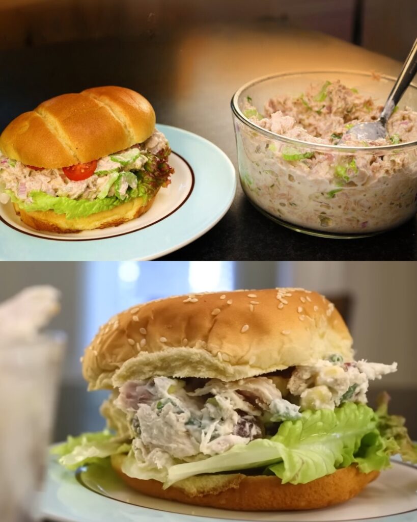 Tuna, Egg, and Chicken Salad with Homemade Mascarpone Dressing finished dish