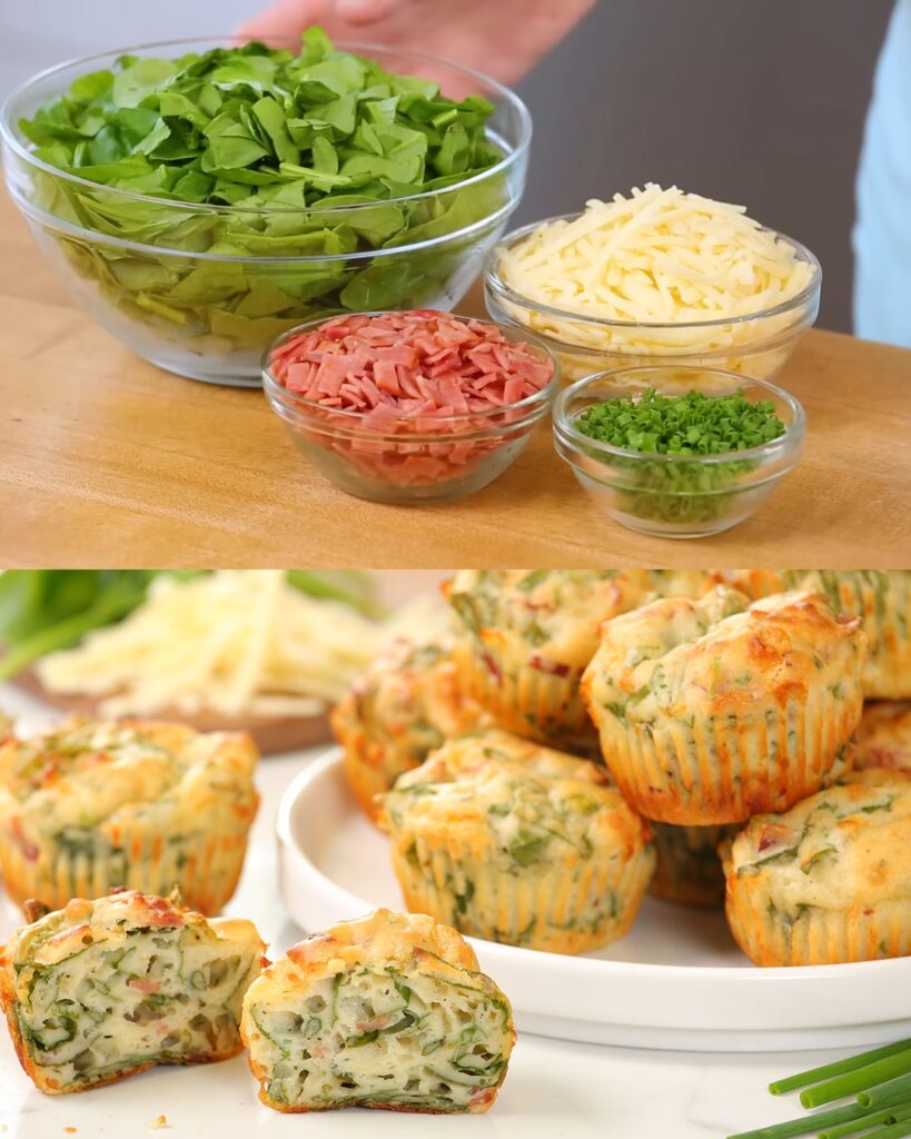 Savory Spinach and Turkey Bacon Muffins finished dish