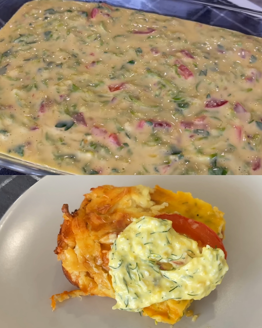Baked Zucchini and Tomatoes with Creamy Dill Sauce: A Delightful and Easy-to-Make Dish