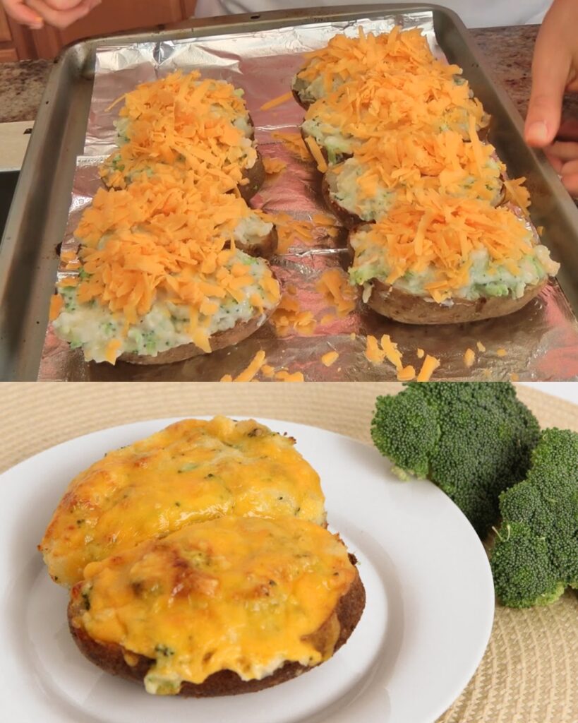 Twice-Baked Cheddar and Broccoli Stuffed Potatoes: A Comfort Food Classic finished dish