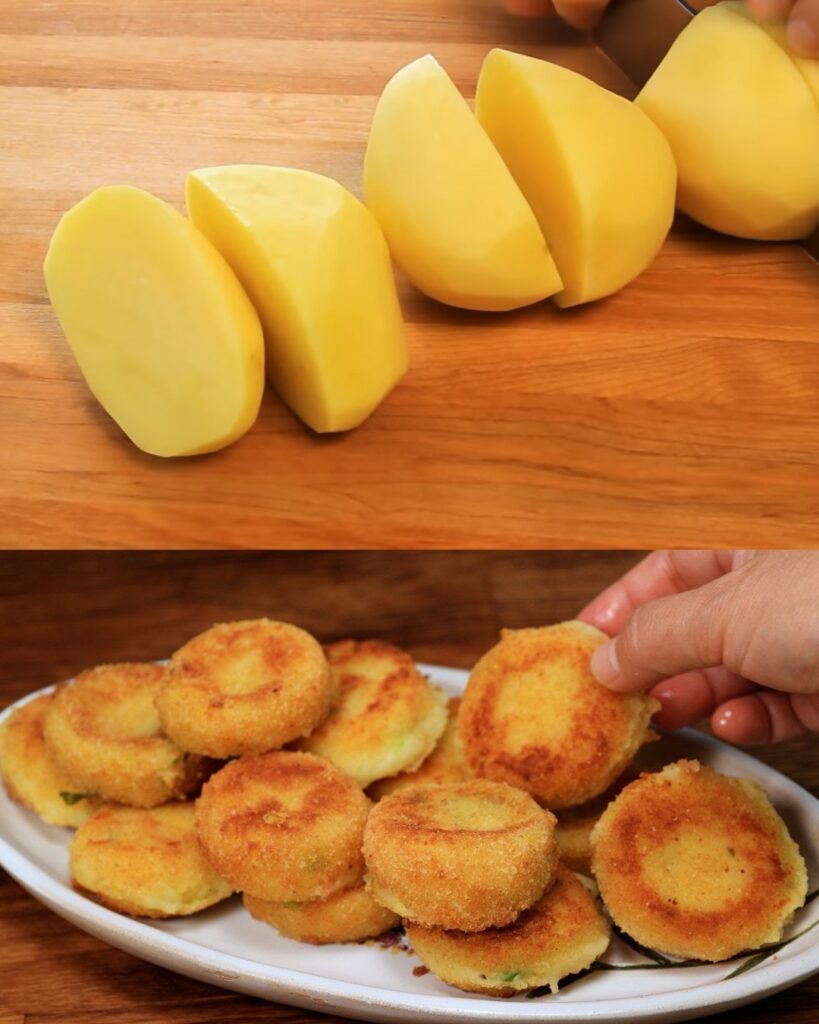 Crispy Parmesan Potato Cakes: A Savory Delight finished dish