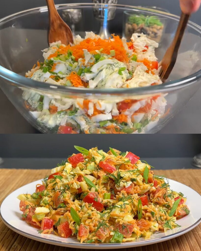 Vibrant Veggie Salad with Creamy Egg and Dill Dressing