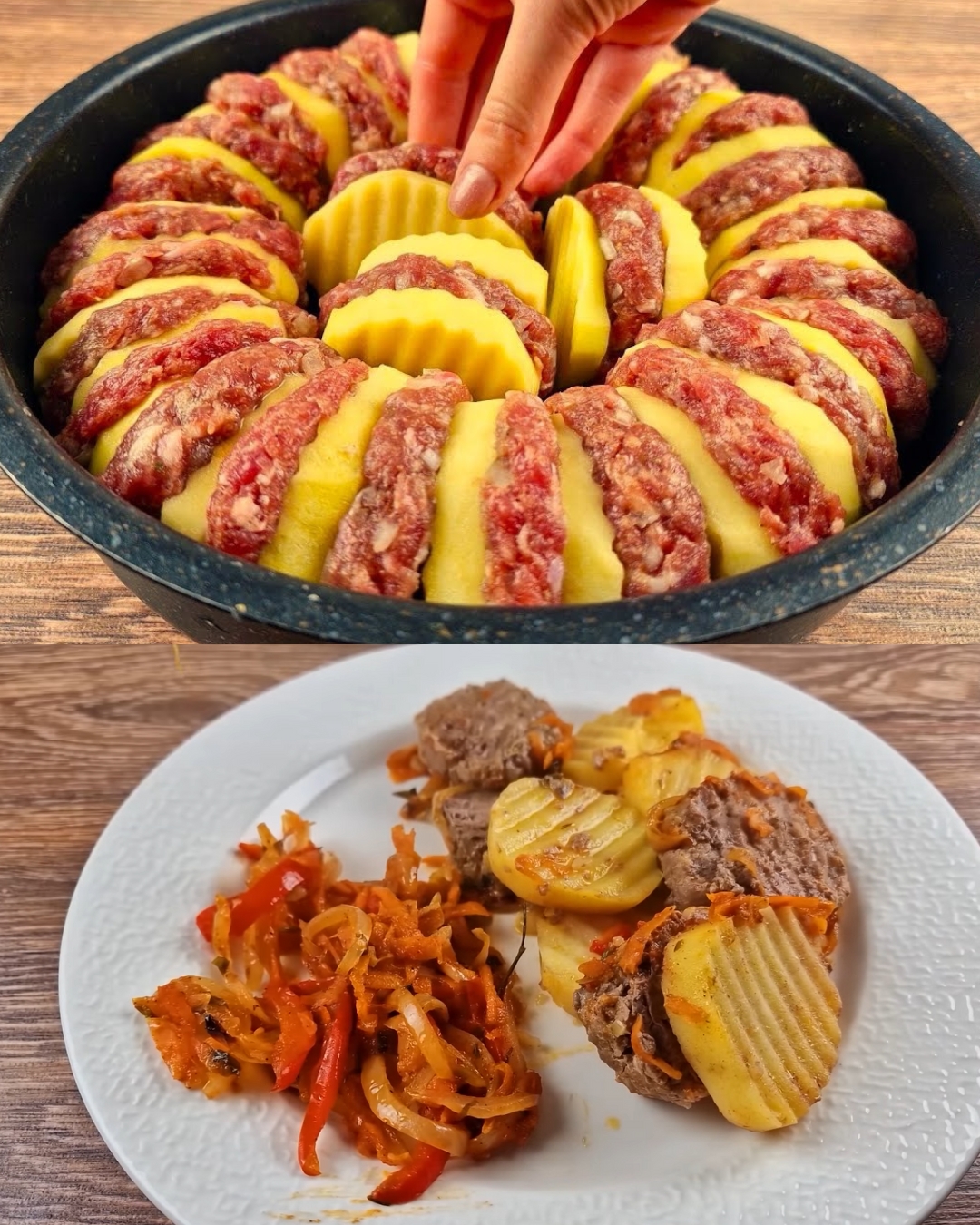 Baked Meat and Potatoes with Hearty Vegetables