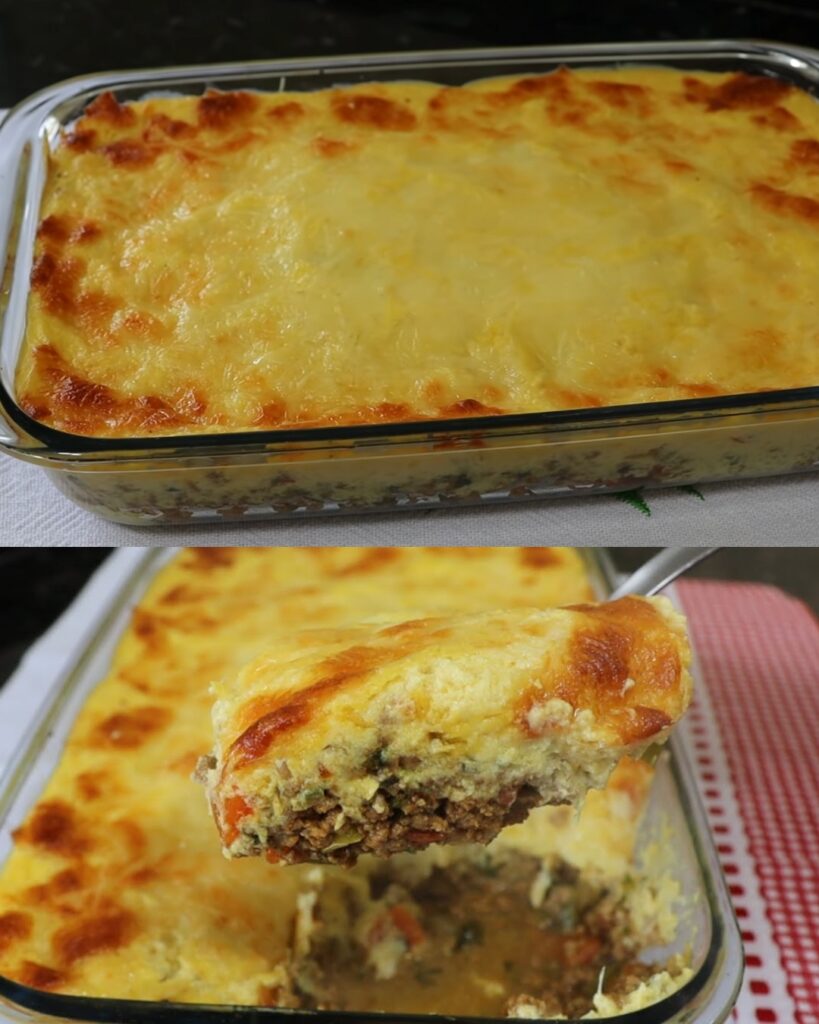 Savory Ground Beef with Baked Corn Cream