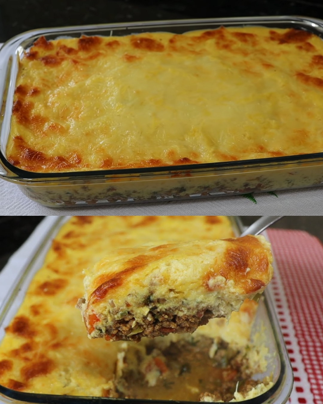 Savory Ground Beef with Baked Corn Cream