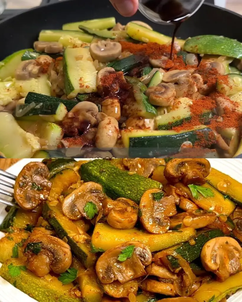 Savory Zucchini and Mushroom Delight: A Flavorful Vegetarian Delight