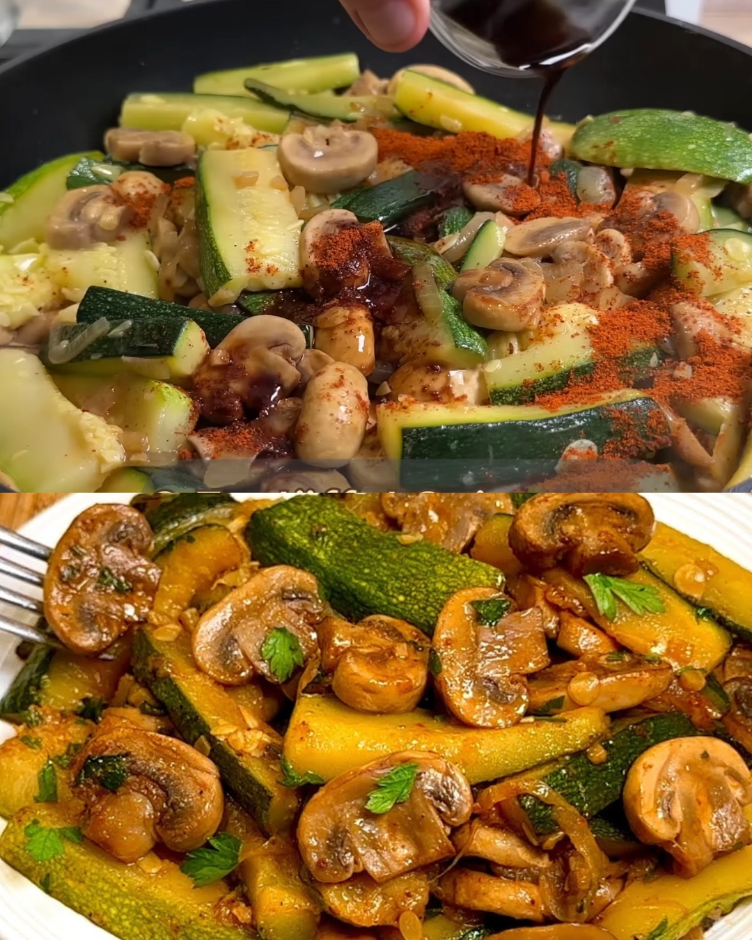 Savory Zucchini and Mushroom Delight: A Flavorful Vegetarian Delight