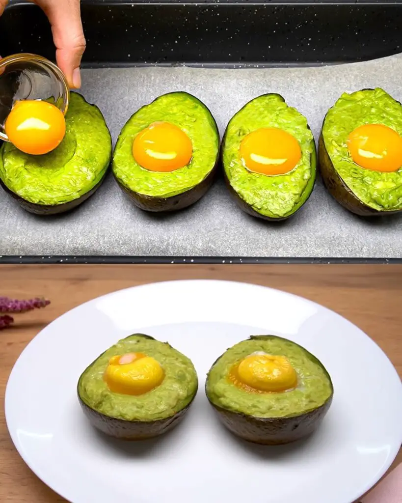 Baked Stuffed Avocados with Egg and Cheese