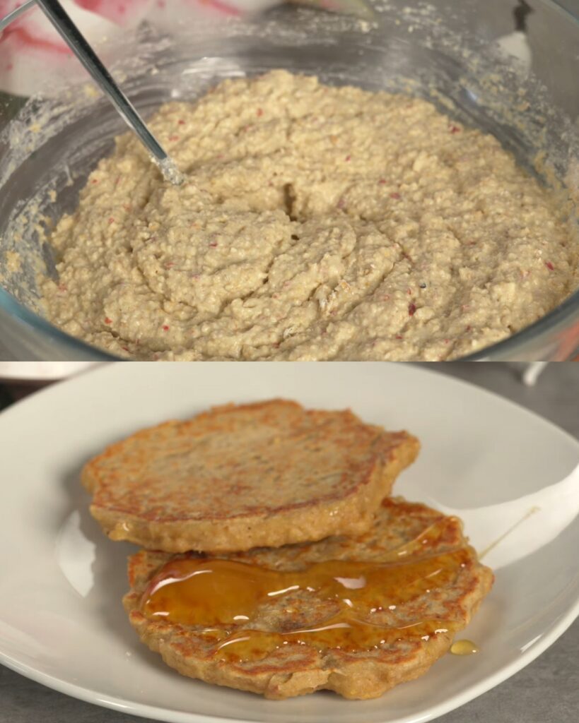 Heavenly Honey-Drizzled Oatmeal and Banana Pancakes
