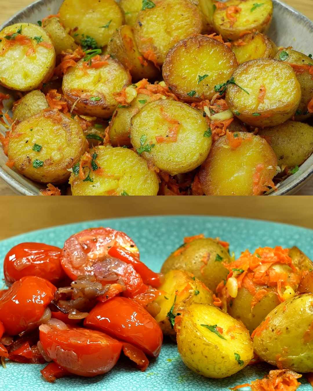 Savory Sautéed Potatoes with Colorful Vegetables and Parmesan