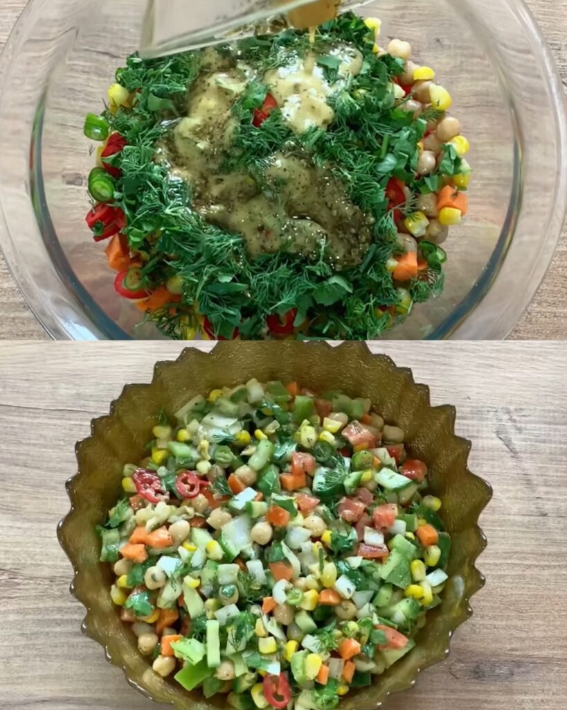 Mixed Vegetable Salad with Mustard Herb Dressing