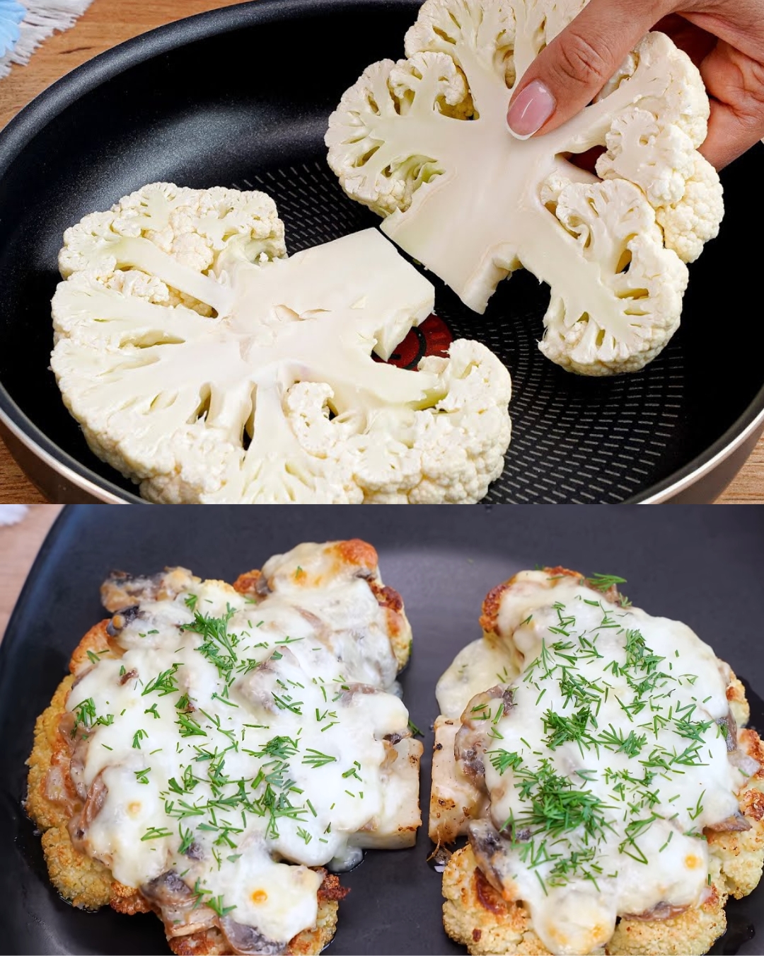 Cauliflower Steak with Mushroom Topping: A Vegetarian Delight