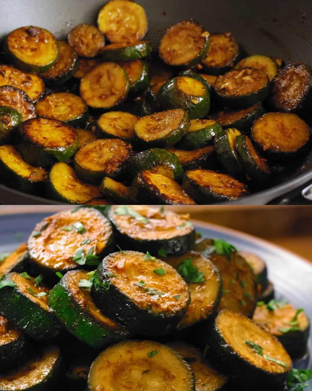 Sizzling Garlic Zucchini Medallions