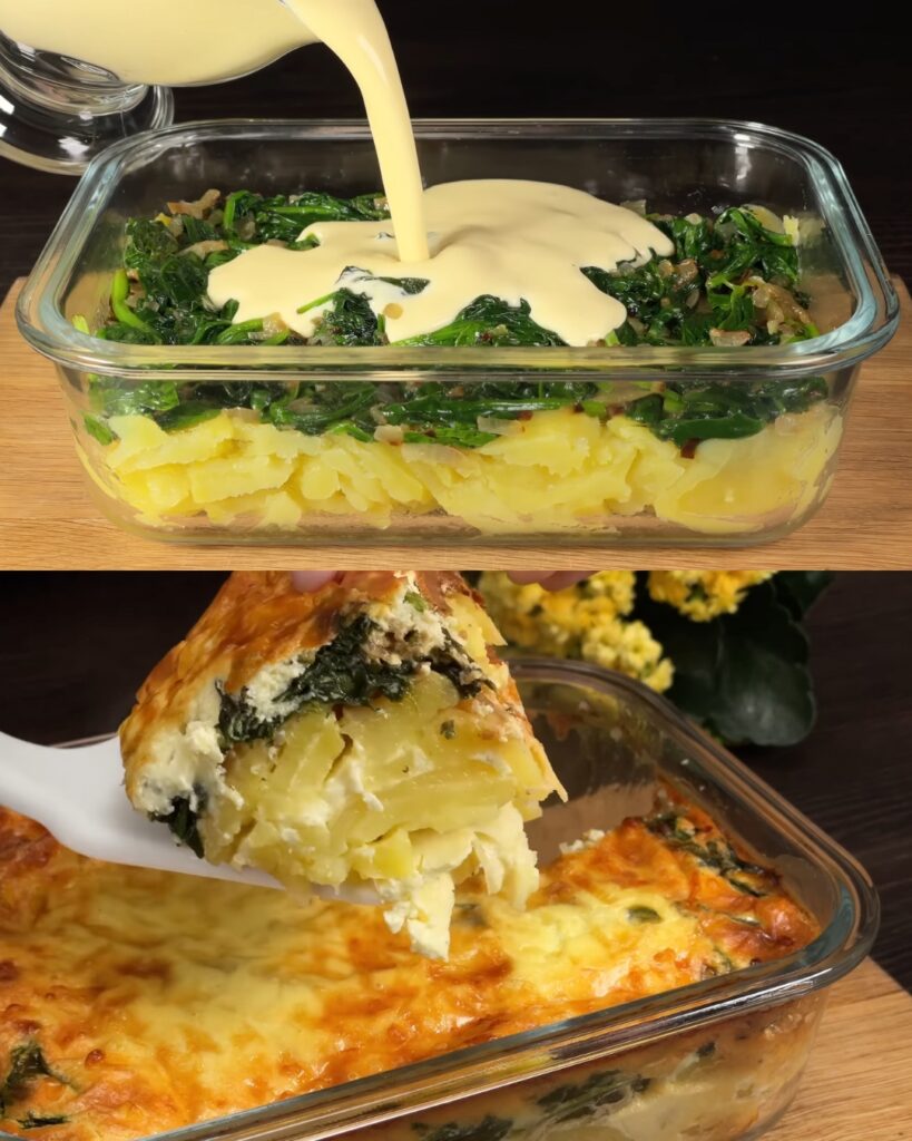Spinach, Potato, and Egg Casserole finished dish
