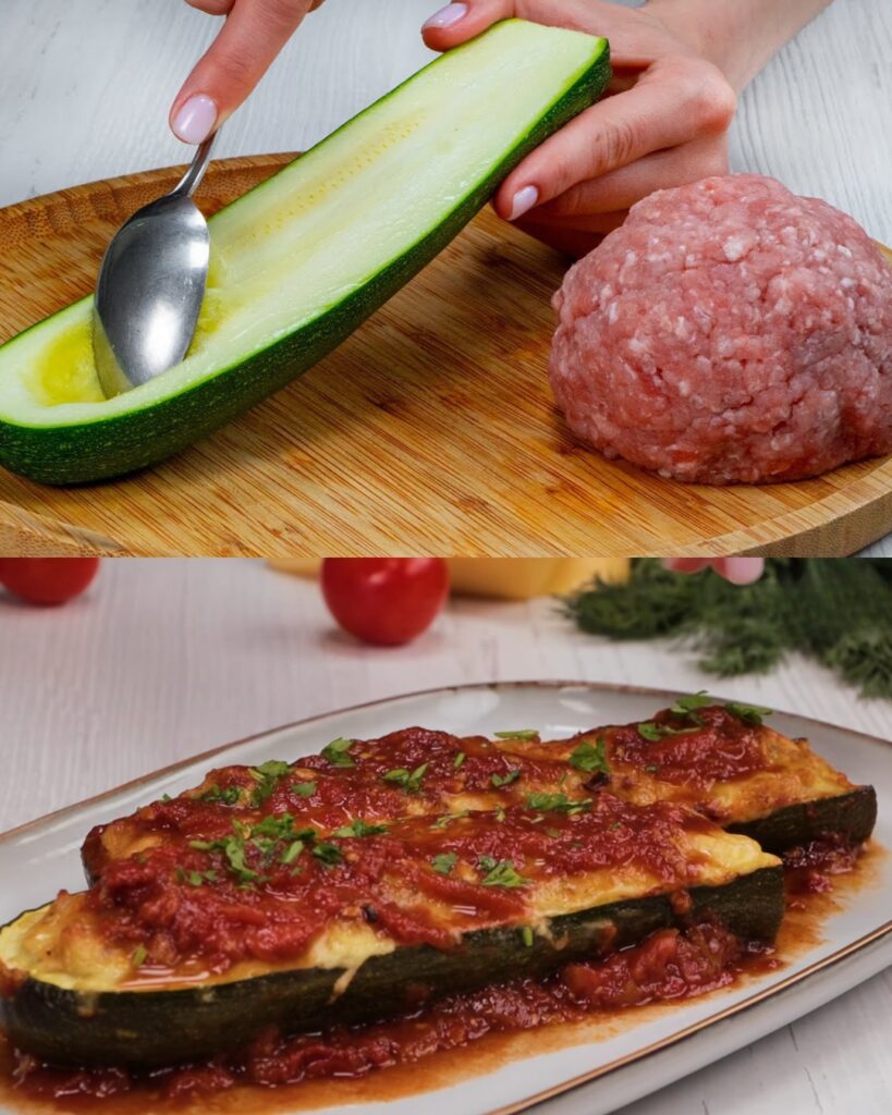 Zucchini and Meat Casserole with Tomato Basil Sauce: A Savory Delight