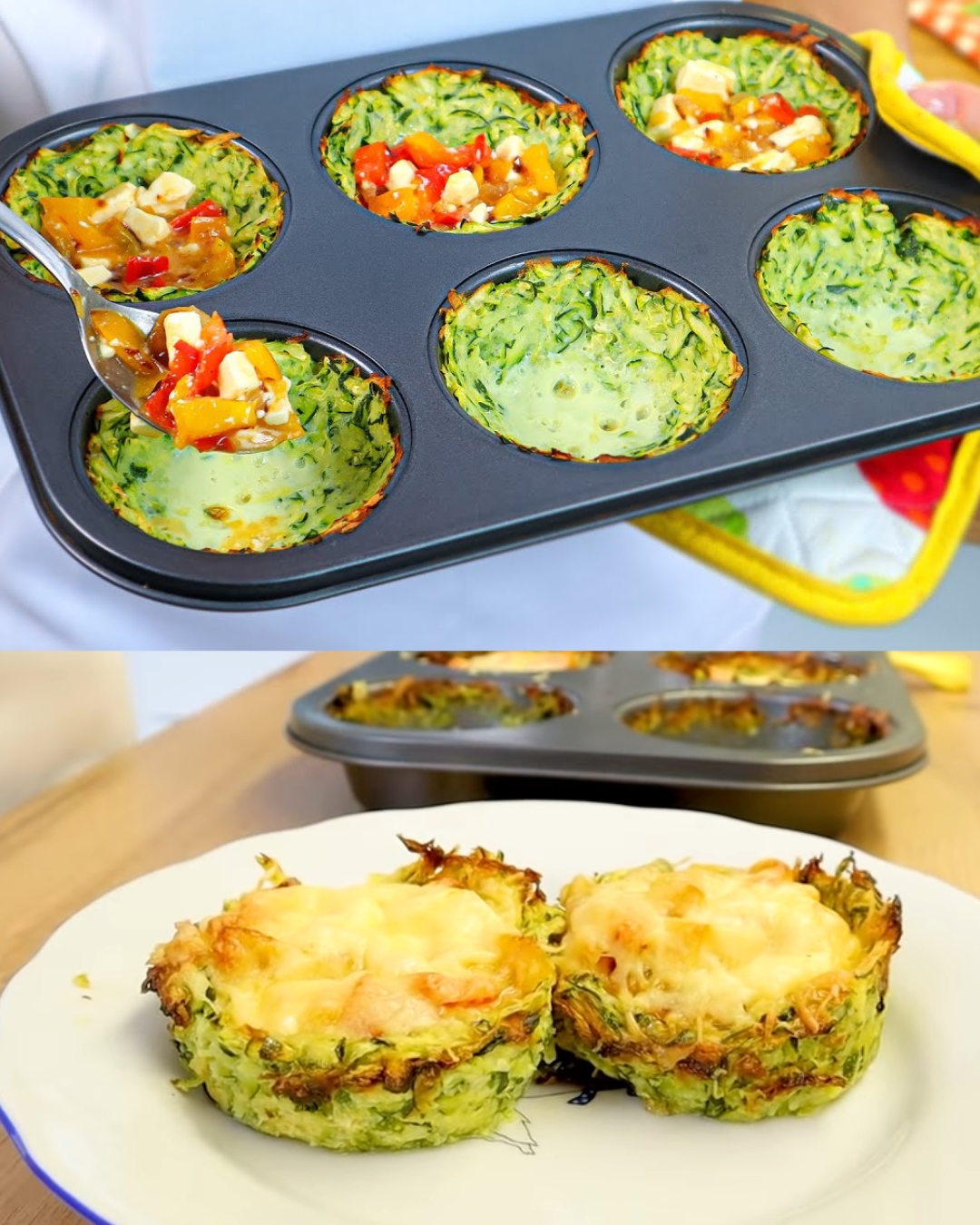Cheesy Baked Zucchini with Bell Peppers