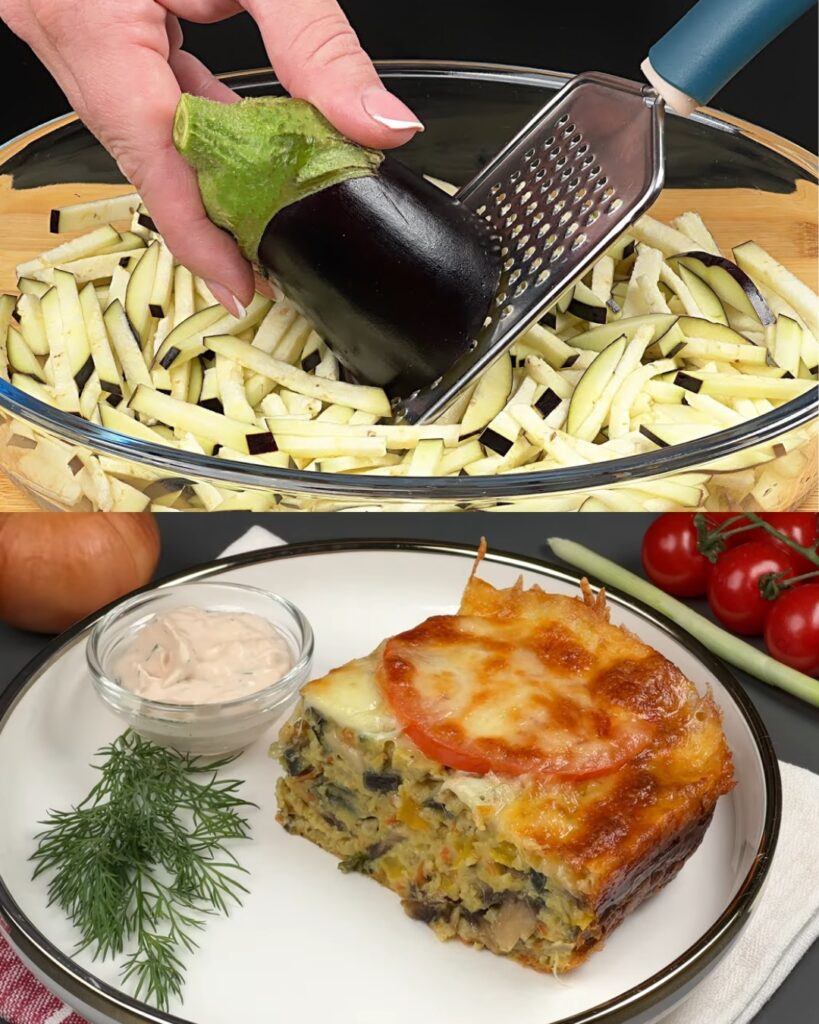 Crispy Eggplant with Savory Vegetable Filling and Tangy Sauce finished dish