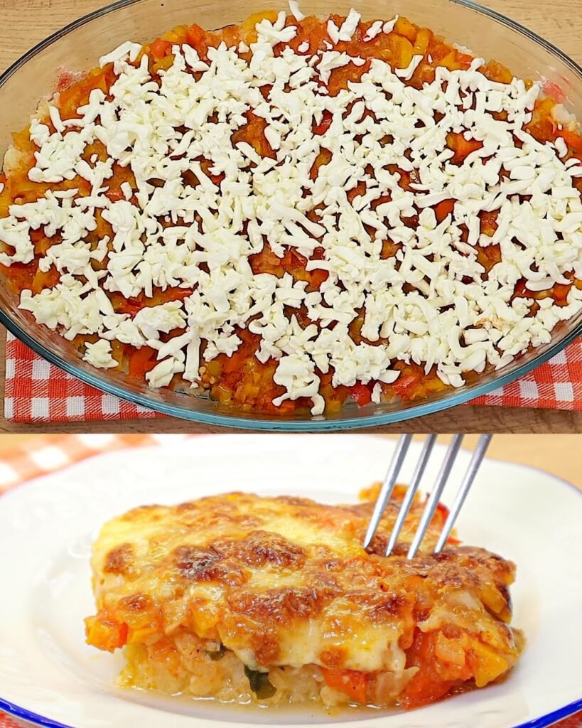 Cheesy Baked Cauliflower and Vegetable Casserole finished dish