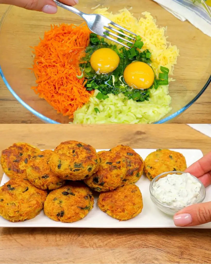 Vegetable Patties with Yogurt-Dill Sauce
