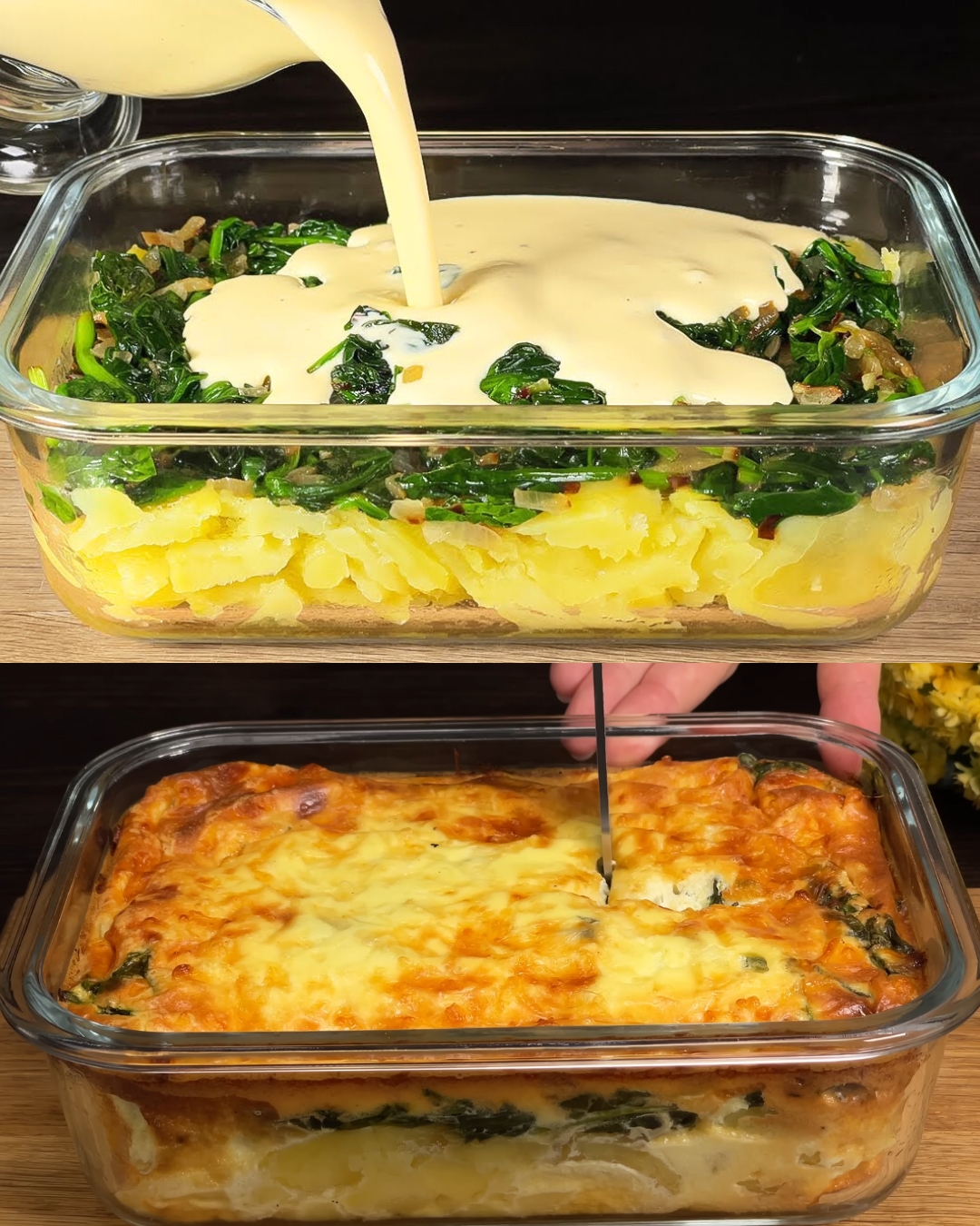 Baked Potatoes with Spinach and Eggs