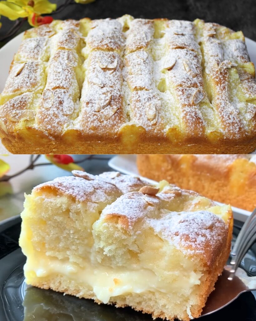 Lemon Cake with Lemon Pudding finished dish