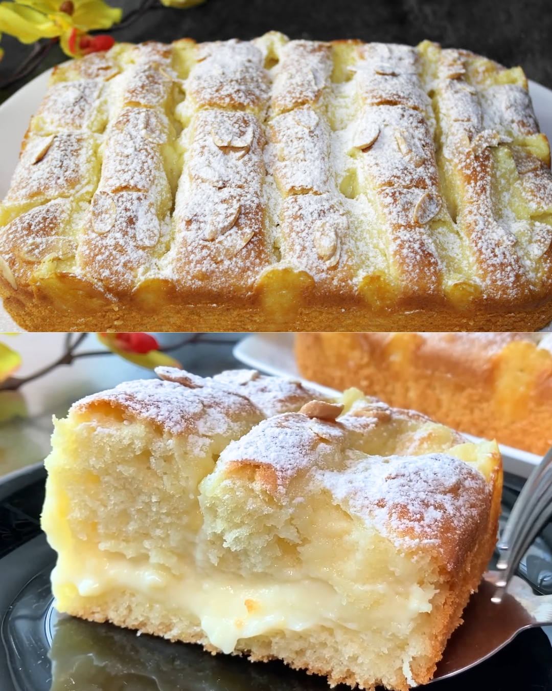 Lemon Cake with Lemon Pudding Recipe