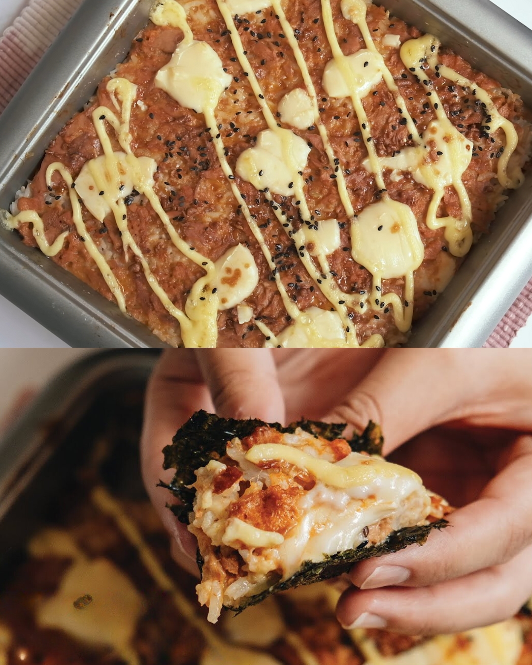 Cheesy Spicy Tuna Sushi Bake