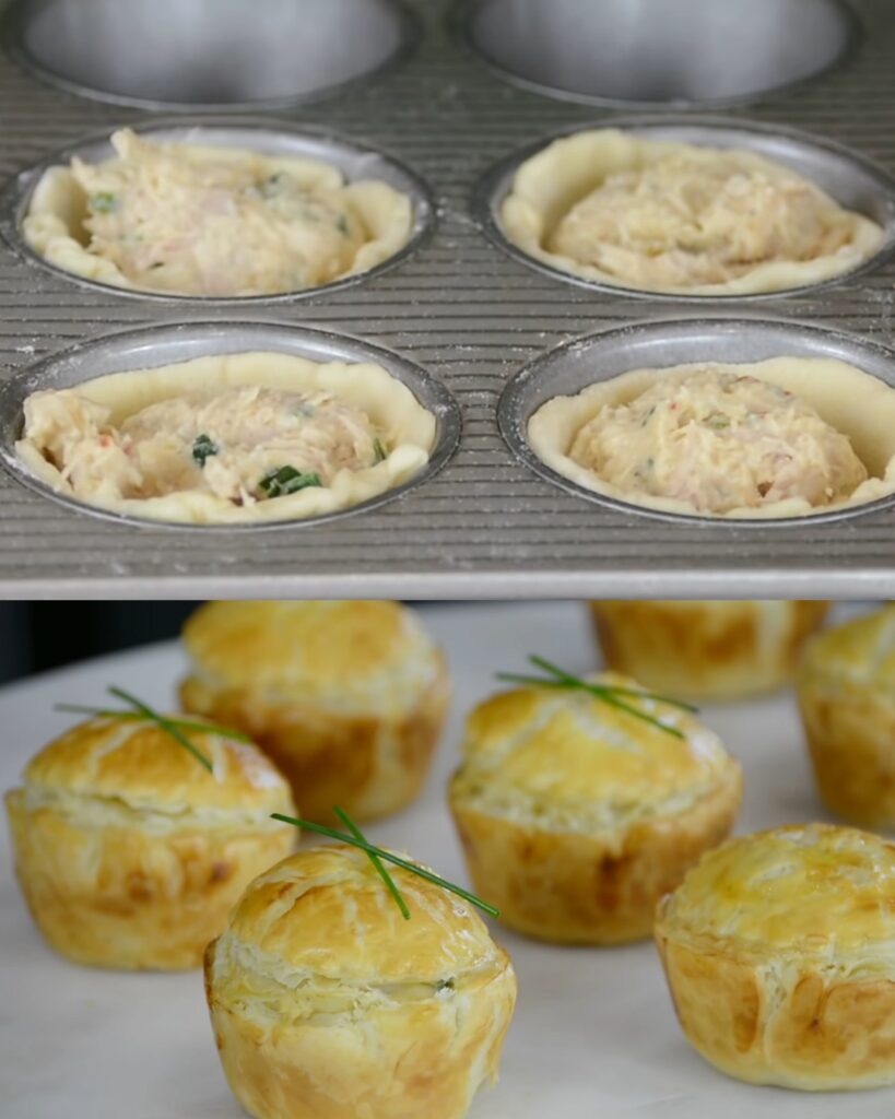 Chicken Puff Pastry Cups finished dish