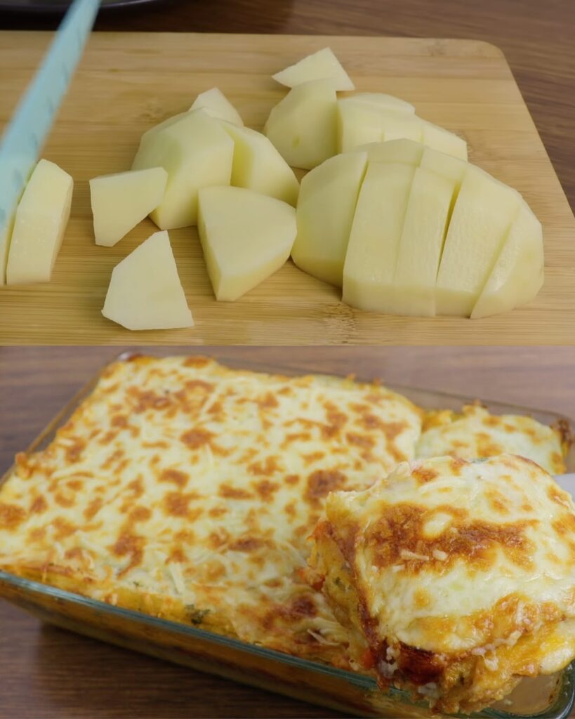 Tuna and Potato Casserole with Mozzarella finished dish