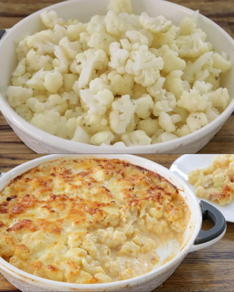 Cheesy Cauliflower Bake finished dish