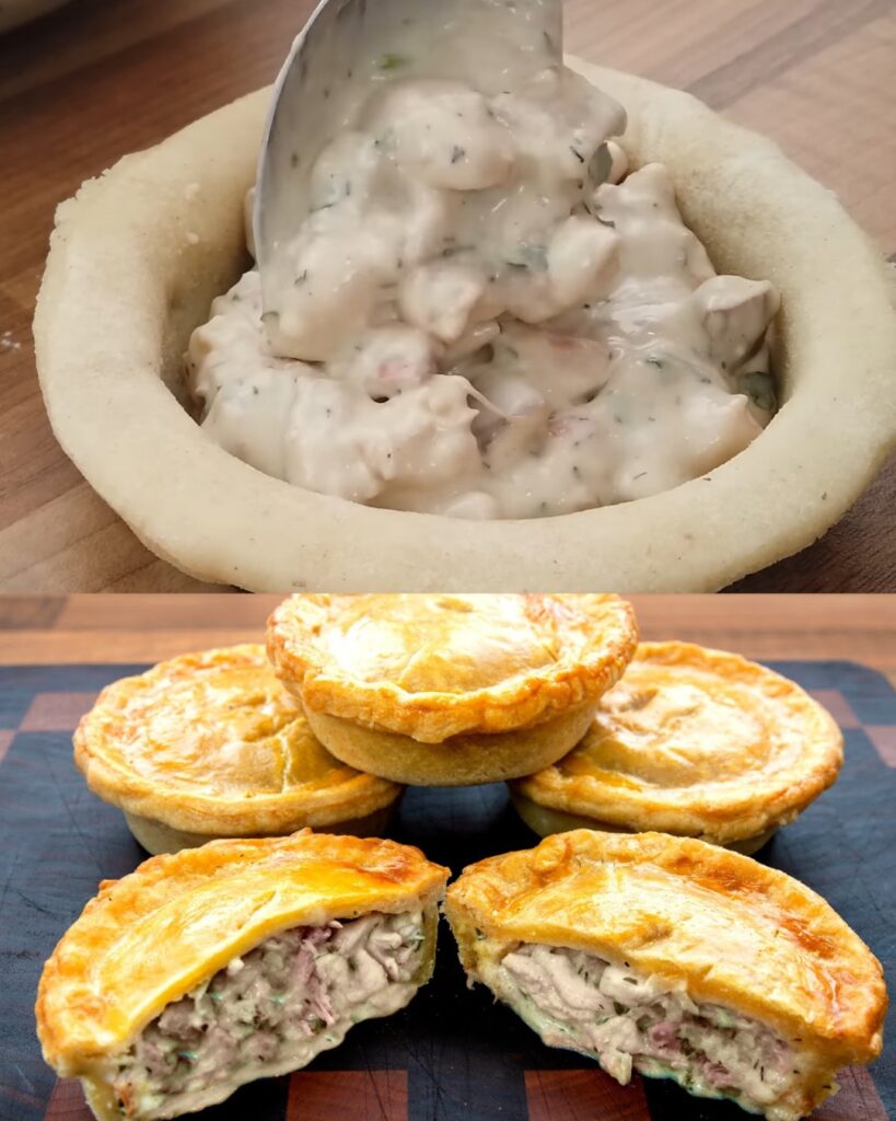 Hearty Chicken and Ham Pie with Hot Water Crust Pastry finished dish