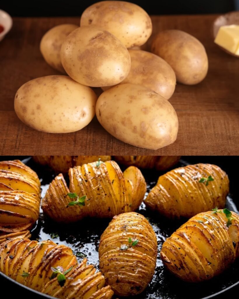 Crispy Hasselback Potatoes finished dish