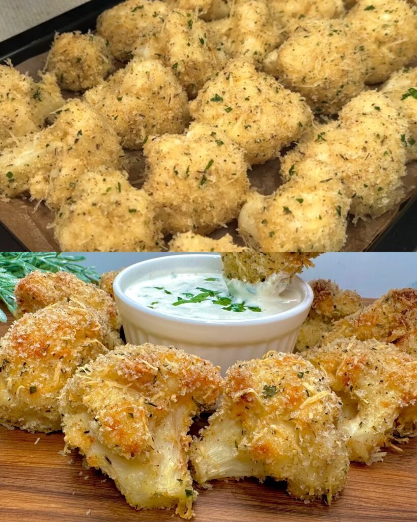 Crispy Baked Cauliflower with Creamy Dipping Sauce