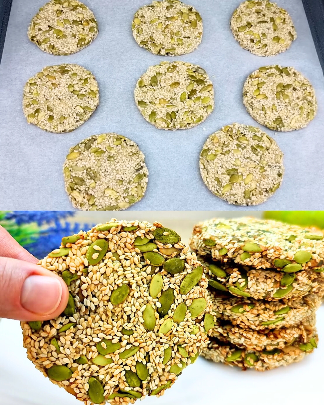 Gluten-Free Sesame and Pumpkin Seed Banana Cookies
