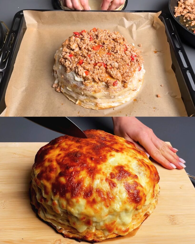 Savory Stuffed Pancakes with Meat and Cheese