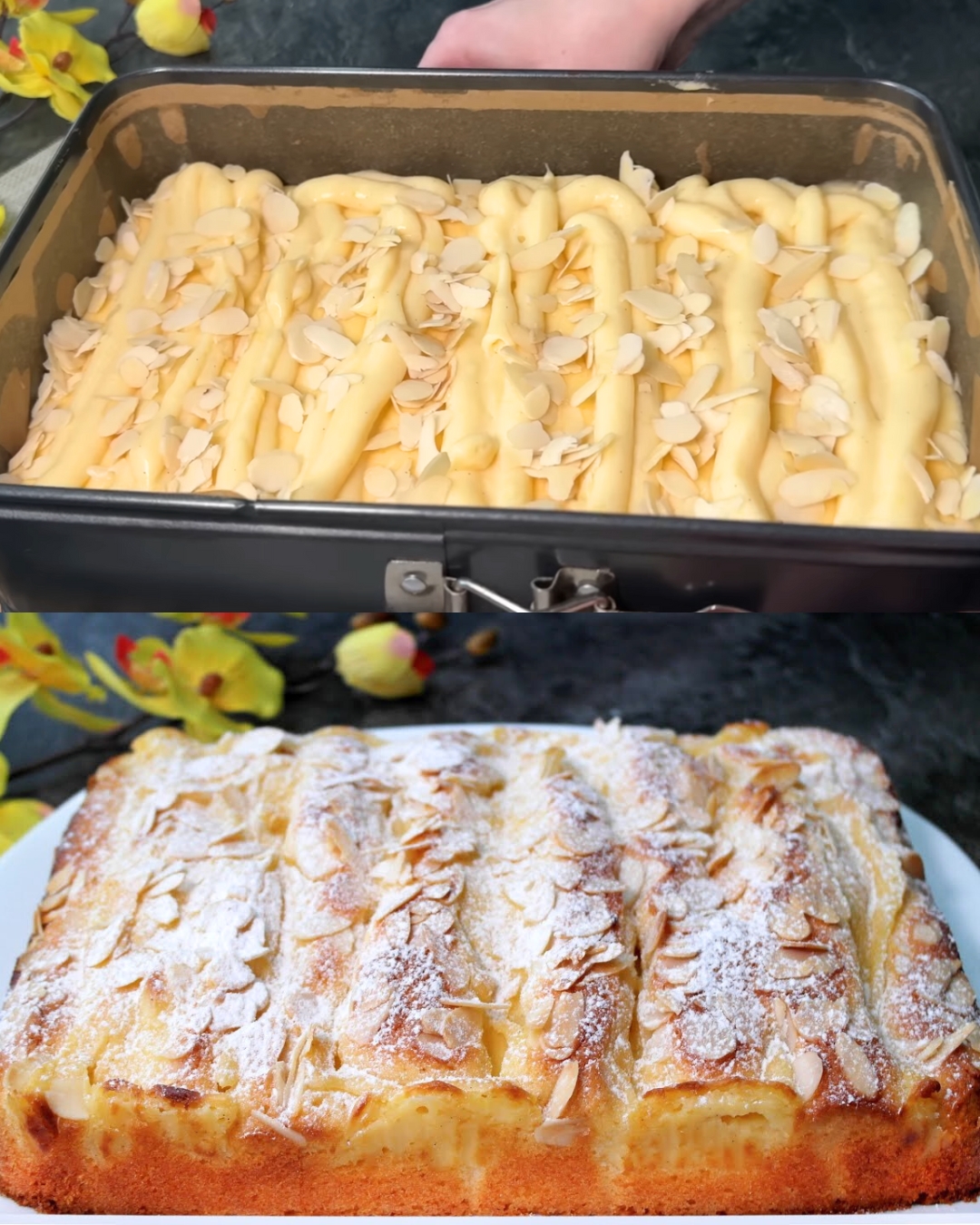 Lemon Cake with Warm Lemon Pudding