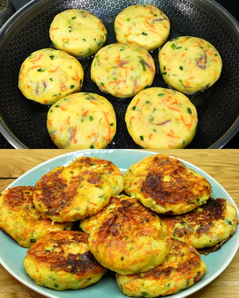 Cheesy Potato and Veggie Pancakes finished dish