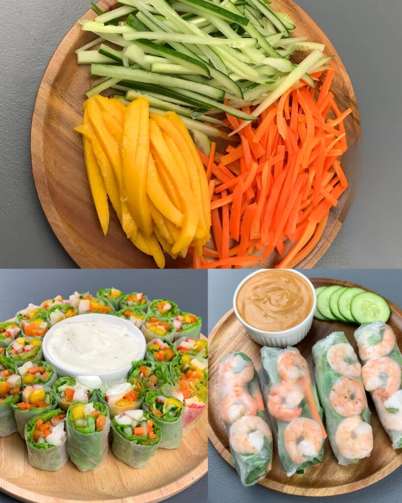 Fresh Spring Rolls with Shrimp and Avocado finished dish