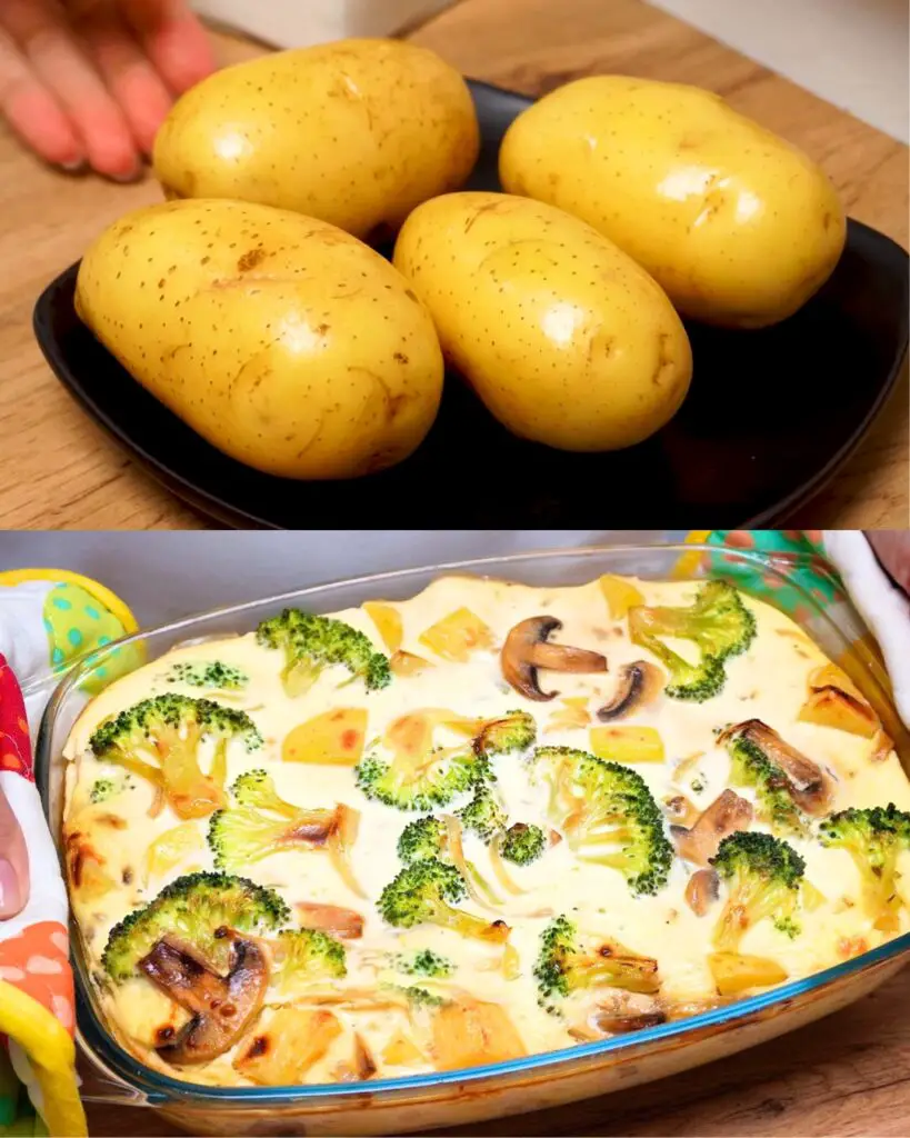 Broccoli and Potato Casserole with Creamy Dill Sauce