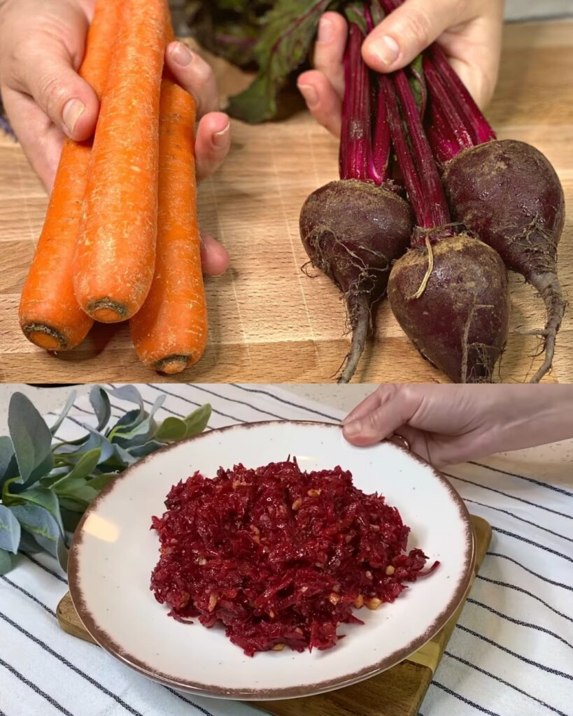 Beetroot and Carrot Sauté with Walnuts Recipe finished dish