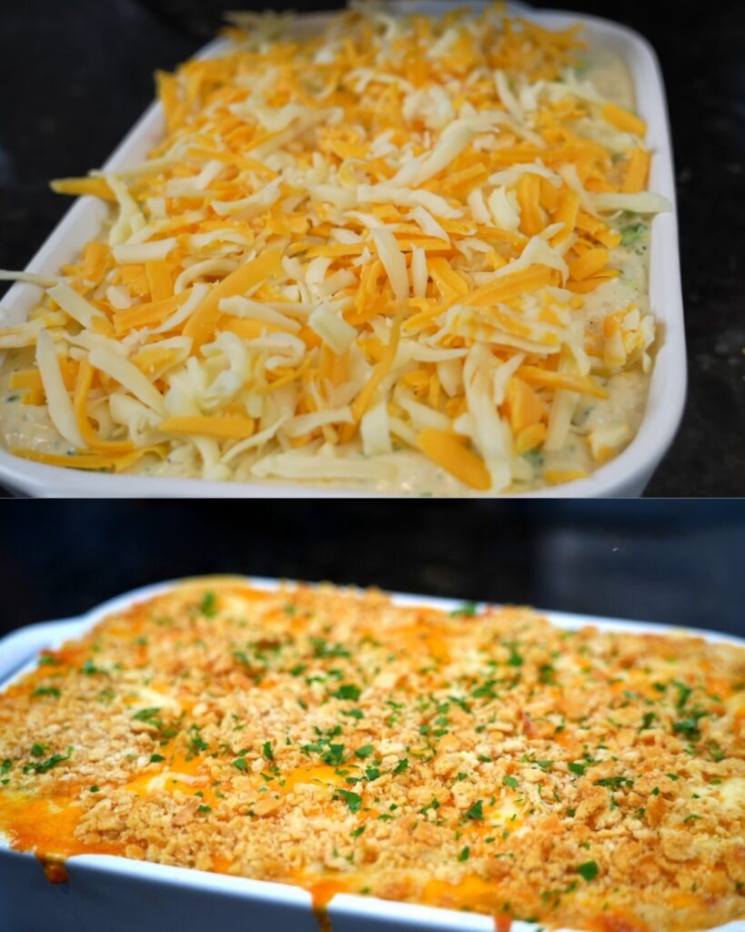 Cheesy Broccoli and Rice Casserole finished dish