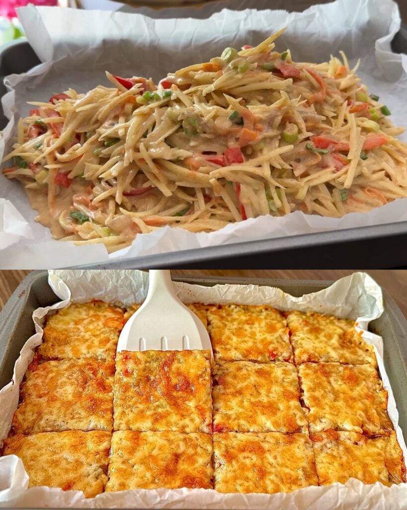 Baked Vegetable Fritters with Cheese finished dish