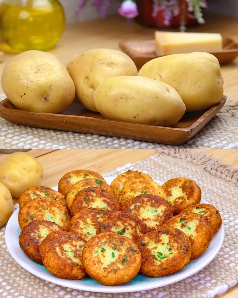 Crispy Parmesan Potato Patties finished dish