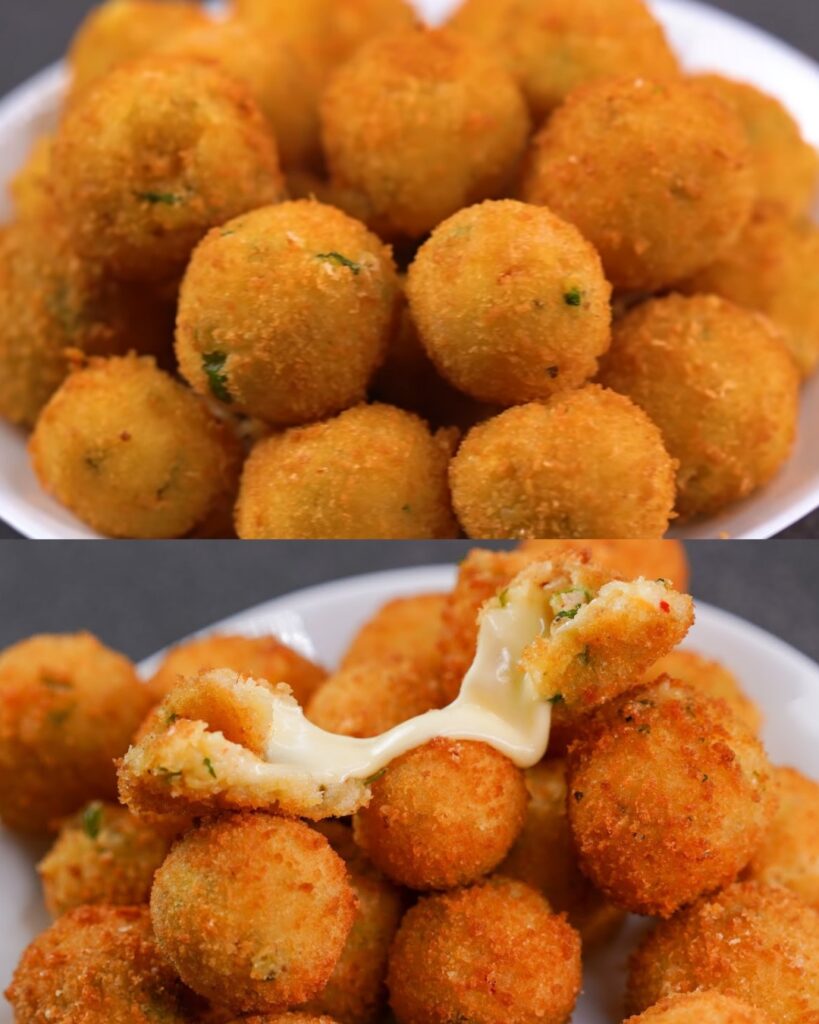 Crispy Potato Cheese Balls finished dish