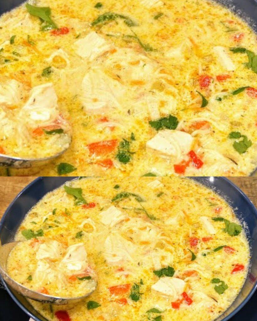 Creamy Chicken Noodle Soup: A Comforting Classic finished dish