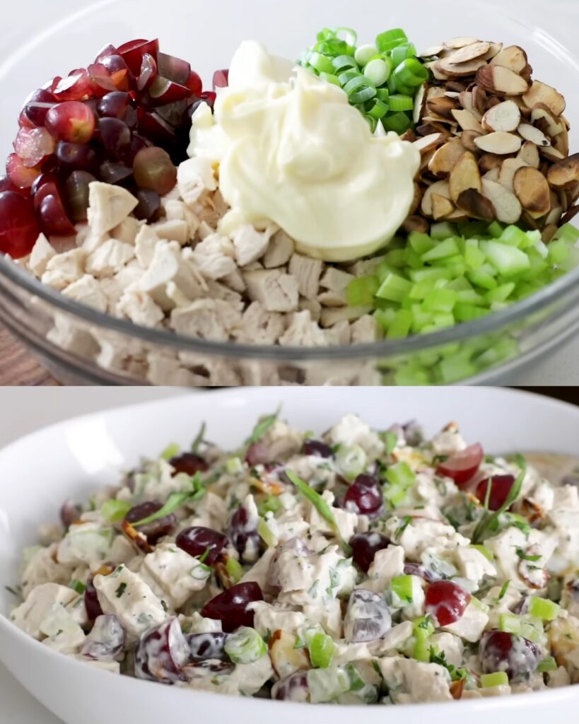 Creamy Chicken Salad with Toasted Almonds and Fresh Tarragon finished dish